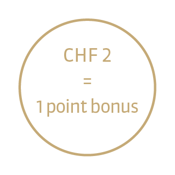 CHF 2 = 1 point bonus