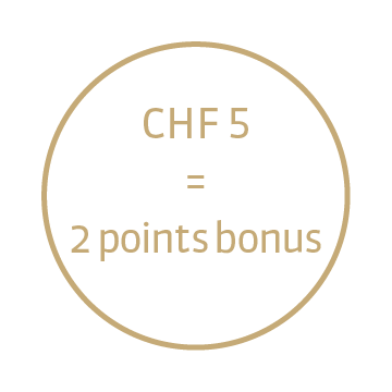 CHF 5 = 2 points bonus