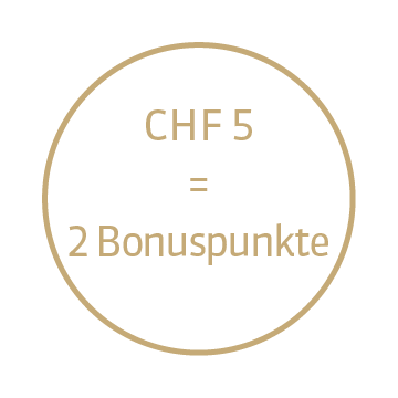 CHF 5 = 2 Bonuspunkte